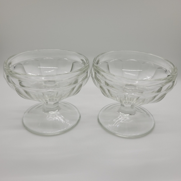 Vintage Glass Ice Cream Parlor Sundae Bowls Set of 2 - Picture 8 of 11